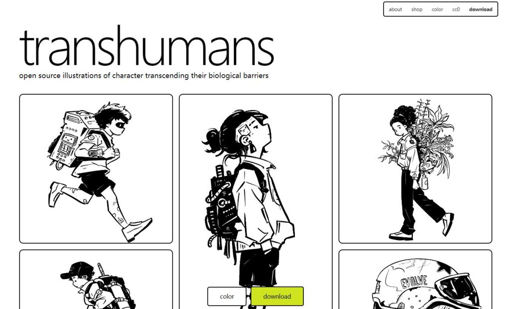 朋克科幻艺术卡通照片作品集（Transhumans）