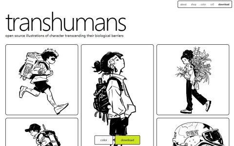 朋克科幻艺术卡通照片作品集（Transhumans）