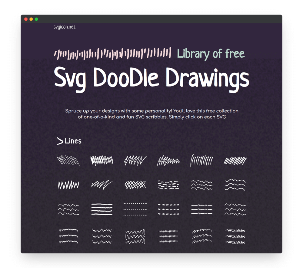 设计师必备的免费 SVG 涂鸦笔触素材站（SVGIcon）