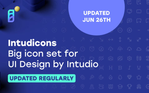 高质量免费的 UI 设计图标集（Intudicons）