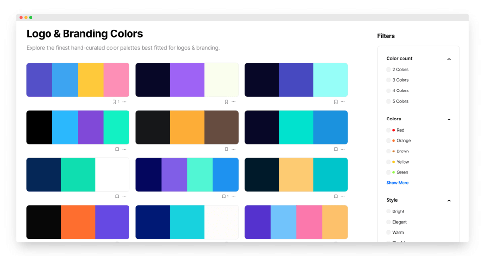 上百款手工策划的品牌配色方案（Branition Colors）