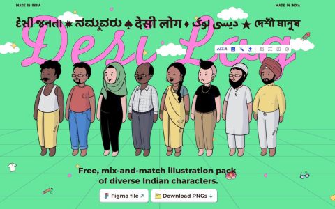 免费下载印度人物插图素材包（Desi Log）