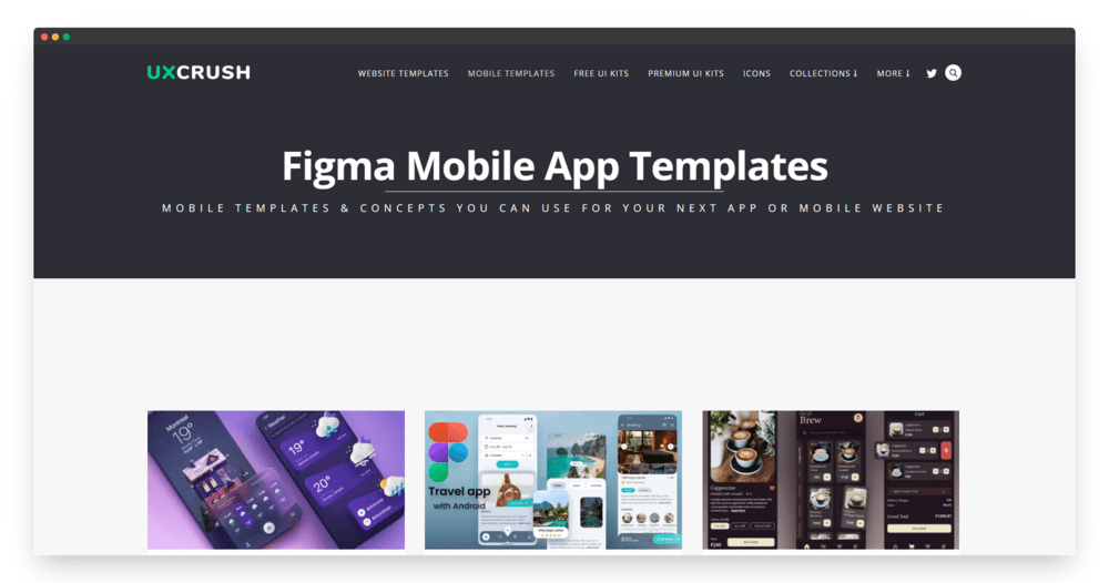 收集大量优秀 Figma 的资源网站（Uxcrush）
