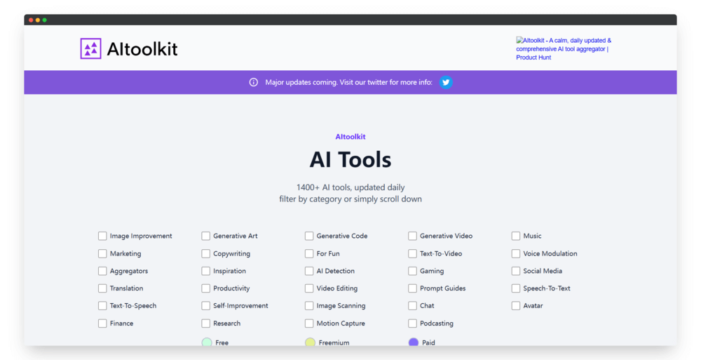 1400+ 人工智能 AI 工具箱（AItoolkit）
