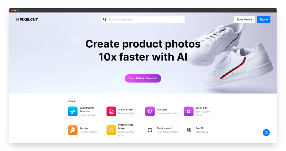 国外智能 AI 图片在线编辑工具箱（Pixelcut）
