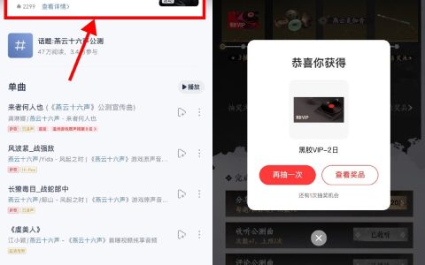 免费抽网易云音乐2~30天黑胶音乐会员