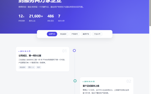 品牌大事记时间轴 HTML 单页源码
